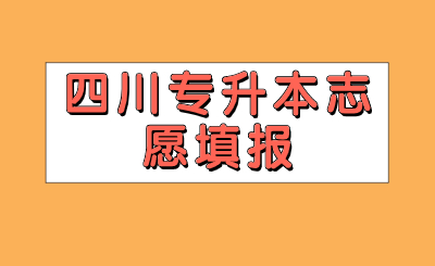 四川专升本志愿填报