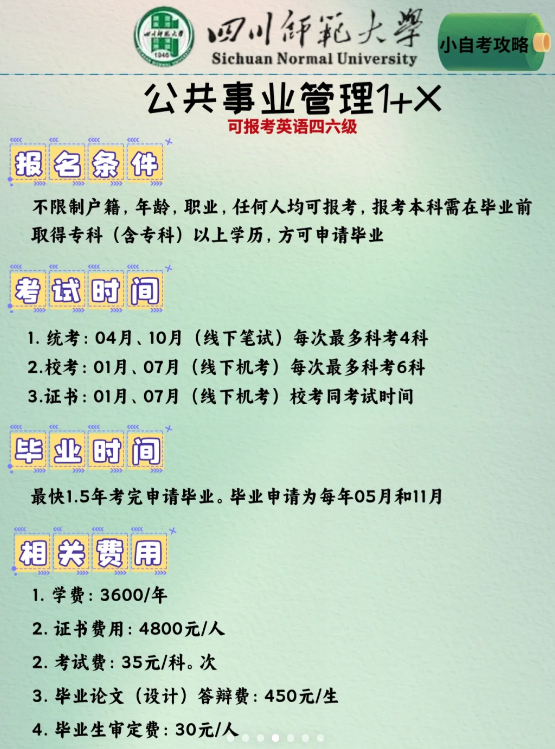 公共事业管理——自考四川师范大学